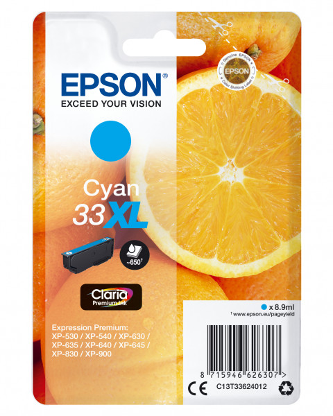 Epson Tintenpatrone 33XL Cyan (8,9ml)