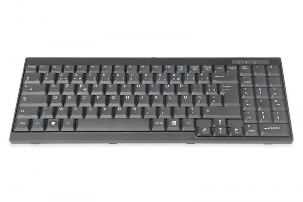 DIGITUS Tastatur für TFT-Konsolen schwarz, Kabel,französisch