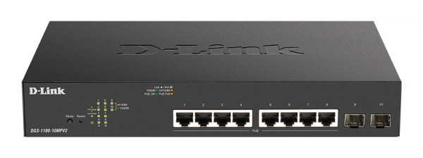 D-Link DGS-1100-10MPV2 10-Port PoE+ Gigabit Smart Switch