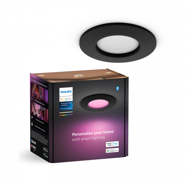 Philips Hue White & Col. Amb. Slim Recessed 90mm schwarz