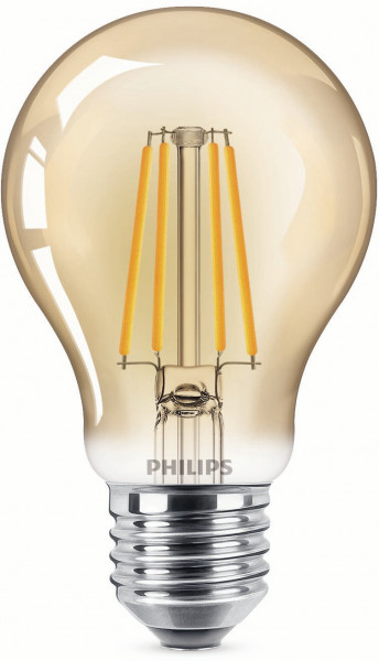 Philips LED Deko Lampe 35W E27 Warmweiß 400lm Gold 1er P