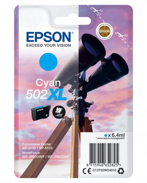 Epson Tintenpatrone 502XL Cyan (6,4ml)