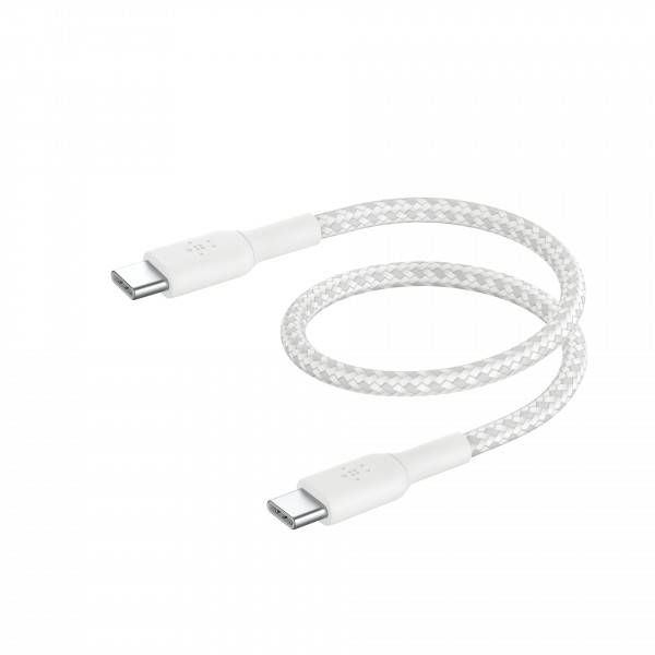 Belkin geflochtenes USB-C / USB-C-Kabel 0,15m, weiss