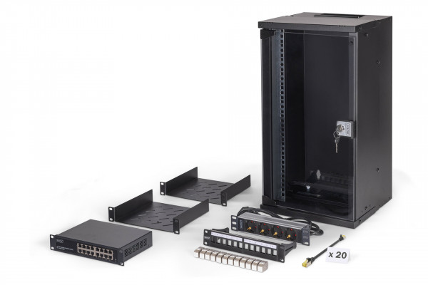 DIGITUS Netzwerk-Set SOHO PRO, 254 mm 10" - 12HE, 315 x 300mm