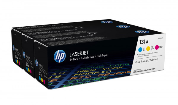 HP 131A 3er-Pack Cyan/Magenta/Gelb Orig. LaserJet Tonerkar.