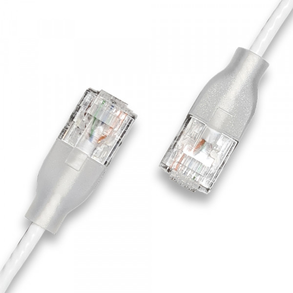 wantecWire eGlowSlim UTP Patchkabel CAT6a, weiss, L 10,00 m