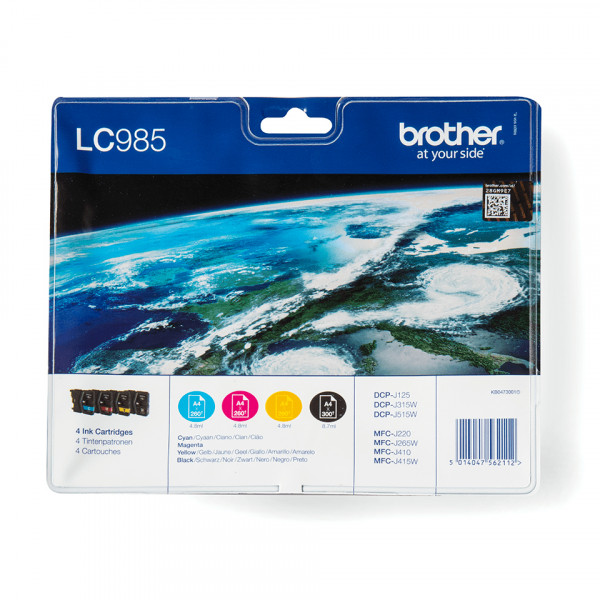 Brother Tintenpatronen LC-985 Multipack (je 1x BK/M/C/Y)