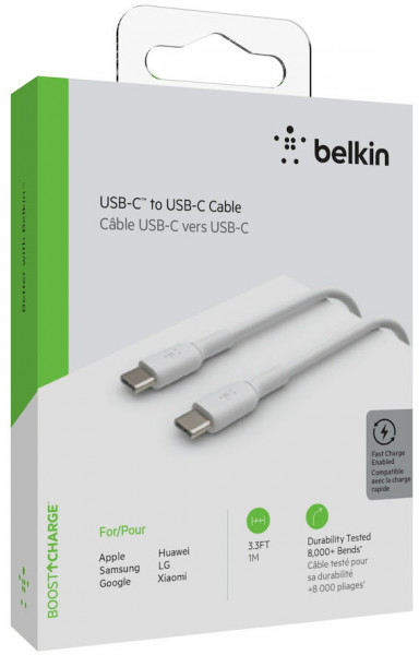 Belkin USB-C/USB-C Kabel PVC, 1m, weiß