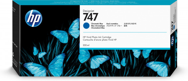 HP 747 Chromatisches Blau DesignJet Tintenpatrone, 300 ml