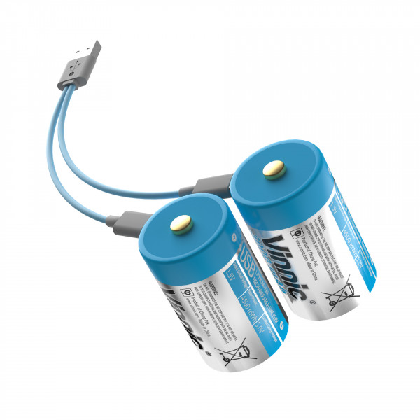 Vinnic Rechargeable Akku D USB Type-C, 2pcs