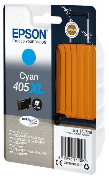 Epson Tintenpatrone 405XL Cyan (14,7ml)