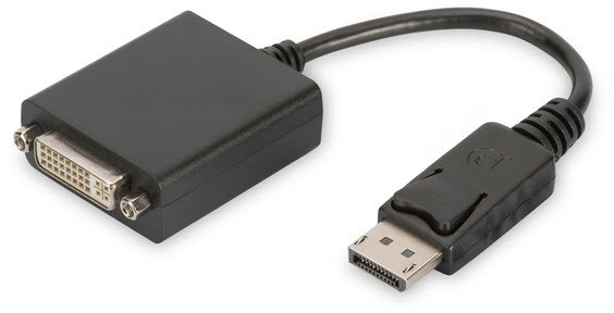 DIGITUS DisplayPort Adapterkabel DP-DVI (24+5) 0.15m sw.