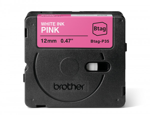 Brother Schriftband BTAG-P35 Weiß auf Pink 12 mm x 4 m