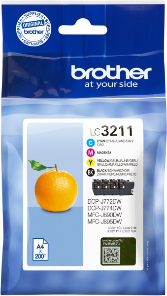 Brother Tintenpatronen LC-3211 Multipack (je 1x BK/M/C/Y)