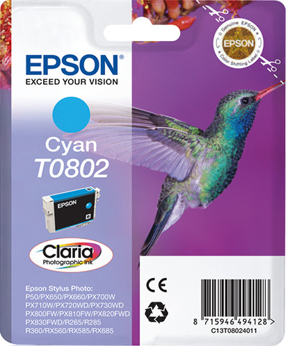 Epson Tintenpatrone T080 Cyan (7,4ml)