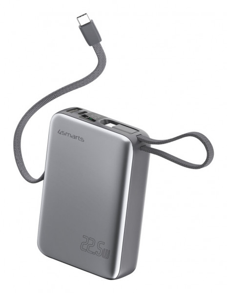 4smarts Powerbank Pocket Dual Cord 20000mAh 22.5W, spacegrau
