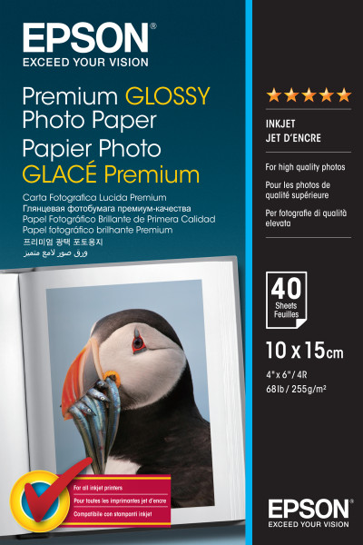 Epson Fotopapier Premium glänzend C13S042153 (10x15cm-40 Bl)