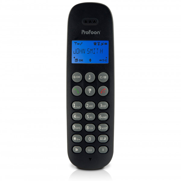 Profoon PDX-300 TRIPLE DECT-Telefon mit 3 Mobilteilen Schwarz