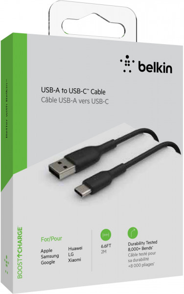 Belkin USB-C/USB-A Kabel PVC, 2m, schwarz