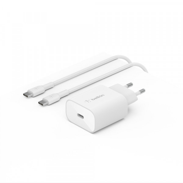 Belkin 25W USB-C Ladegerät PowerDelivery, inkl. Kabel 1m, weiß