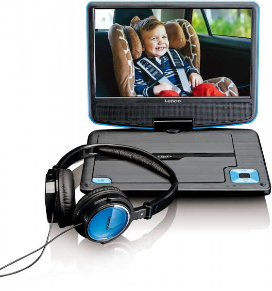 LENCO DVP-910 9" DVD-Player + USB & KfZ-Halterung blau/schwarz