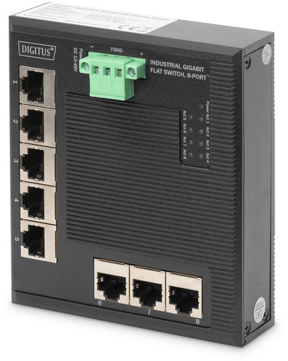 DIGITUS Industrie Gigabit Flat Switch, 8-Port DN-651127