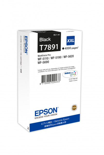 Epson Tintenpatrone T7891 WF-5XXX Schwarz XXL (65,1ml)