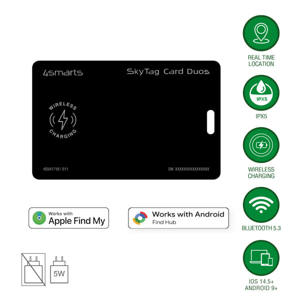 4smarts Standort-Finder SkyTag Card Duos ReCharge