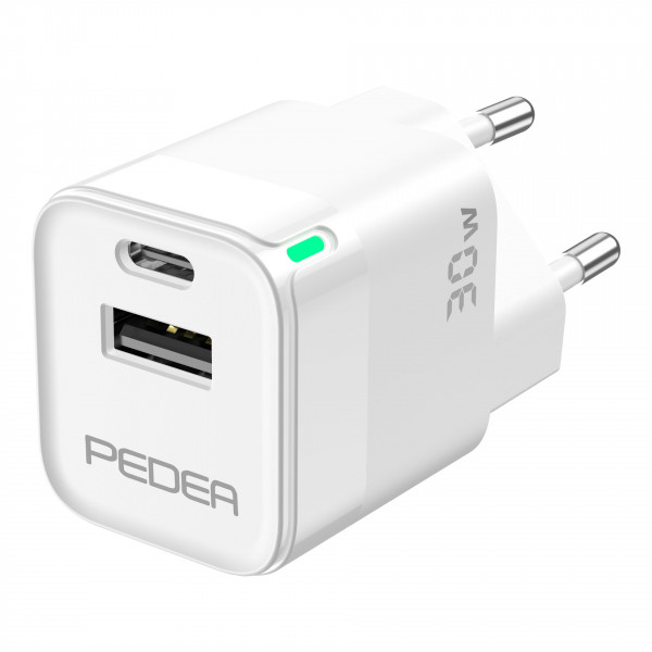 PEDEA Schnelladegerät "Dual" 30W + Datenkabel USB-A/USB-C