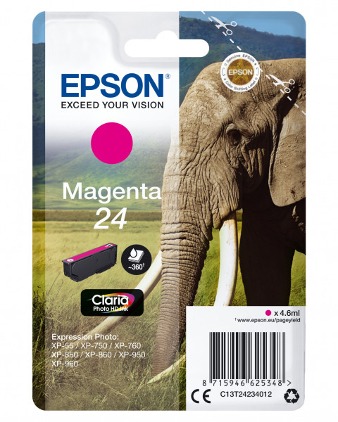 Epson Tintenpatrone 24 T2423 Magenta (4,6 ml)