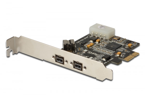 DIGITUS PCIe Karte, 3-Port 2x9-Pin extern, 1x9-Pin intern