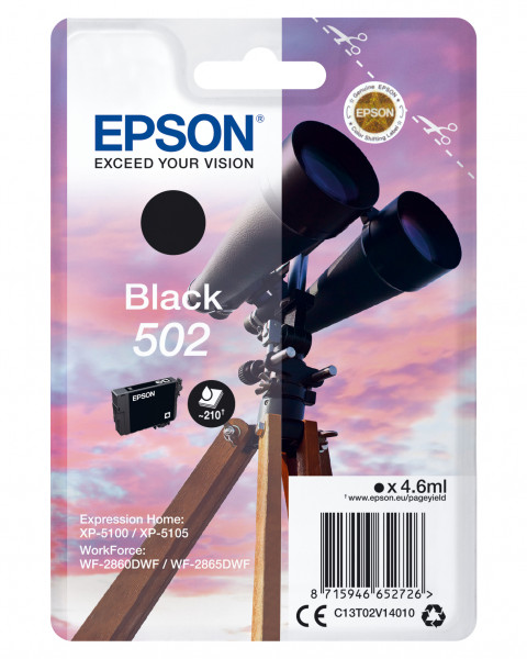 Epson Tintenpatrone 502 Schwarz (4,6ml)