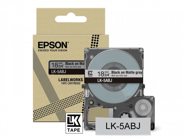 EPSON 18mm Grau Schwarz LK5ABJ Schriftband matt 8m