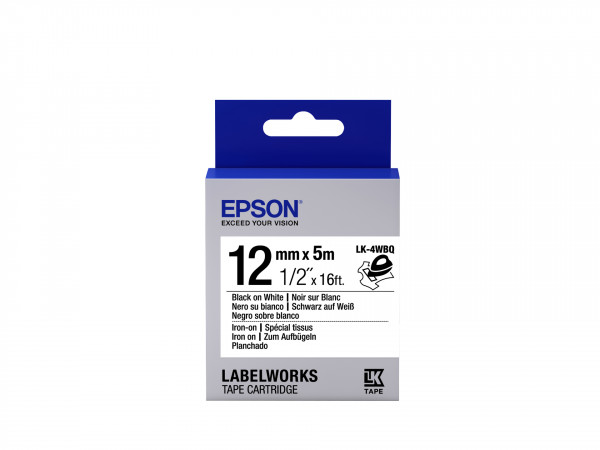 Epson 12mm weiß schwarz LK4WBQ Schriftband 5m