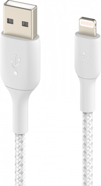 Belkin Lightning Lade/Sync Kabel ummantelt mfi 3m weiß