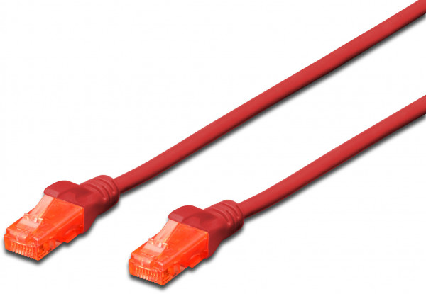 DIGITUS Professional CAT 6, U-UTP Patchkabel, 3 m, Rot