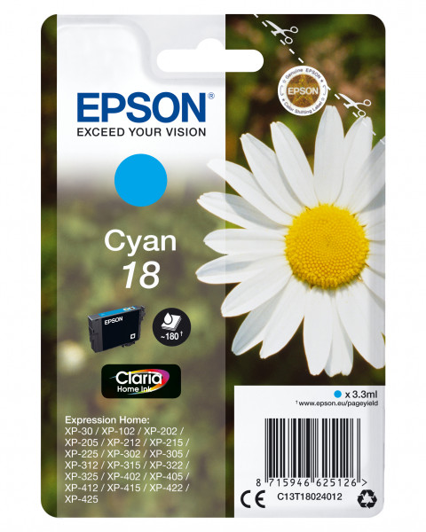 Epson Tintenpatrone 18 Cyan (3,3ml)