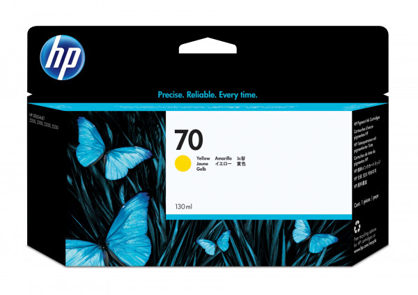 HP 70 Gelb DesignJet Druckerpatrone, 130 ml