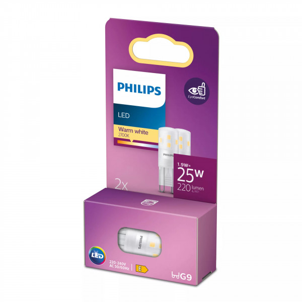 Philips LED Standard Brenner 25W G9 WW ND 2SRT6 2er P.