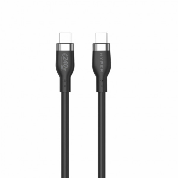 Hyper 1M Silicone 240W USB-C Charging Cable, Black