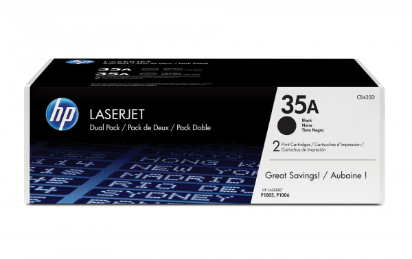 HP 35A 2er-Pack Schwarz Original LaserJet Tonerkartuschen