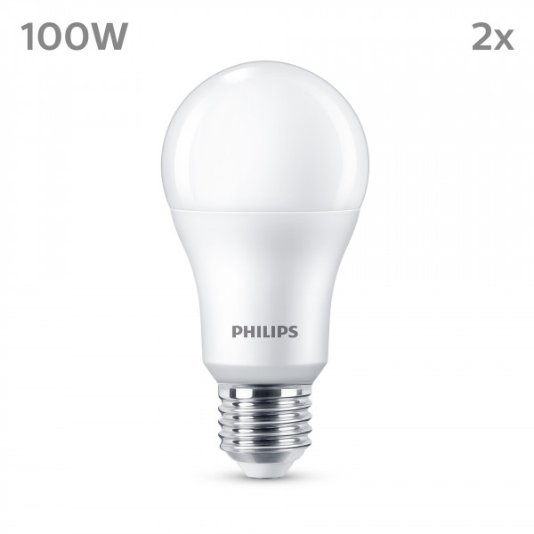 Philips LED classic Lampe 100W E27 Warmweiß 1521lm matt 2er P