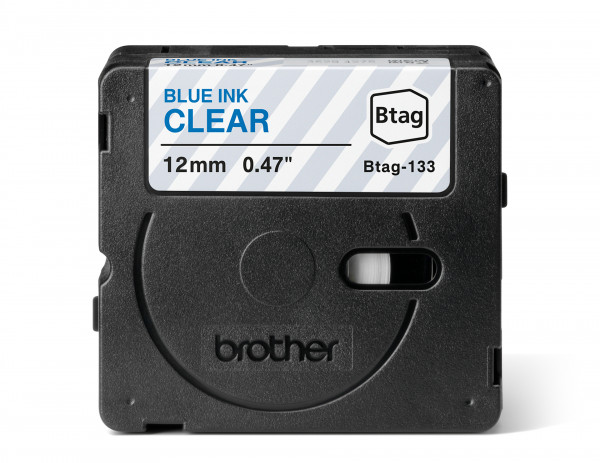 Brother Schriftband BTAG-133 Blau auf Transparent 12 mm x 4 m