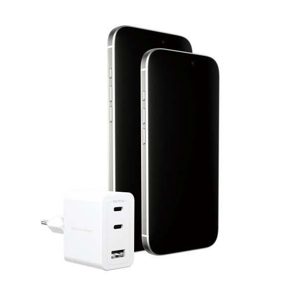 empower Turbo 70W Multiple Charger 2xUSB-C+USB-A/EU-Plug/white