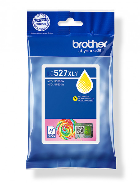 Brother Tintenpatrone LC-527XLY Gelb (ca. 2000 Seiten)