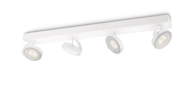 Philips Clockwork LED Spot 4flg 2000lm WarmGlowDimmen Weiß