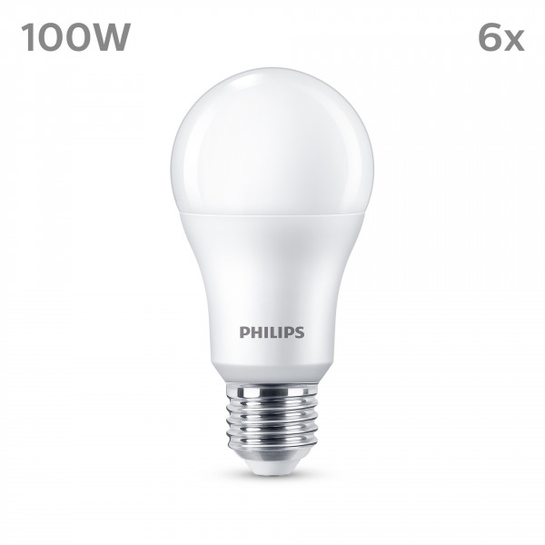 Philips LED classic Lampe 100W E27 Kaltweiß 1521lm matt 6er P