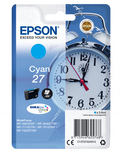 Epson Tintenpatrone 27 Cyan (3,6ml)