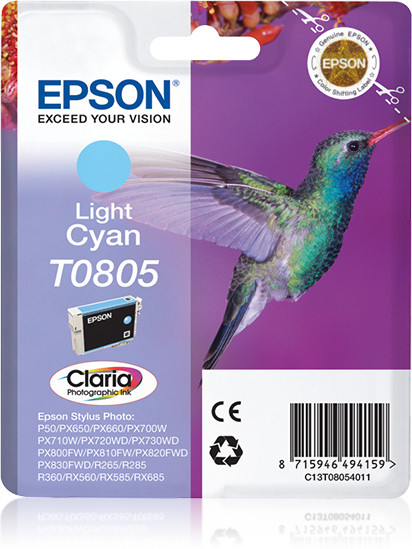 Epson Tintenpatrone T0805 hell Cyan (7ml)