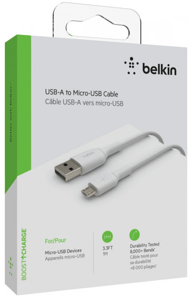 Belkin Micro-USB/USB-A Kabel PVC, 1m, weiß